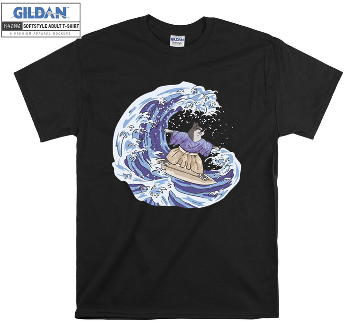 Surfing Kimono Cat T-shirt