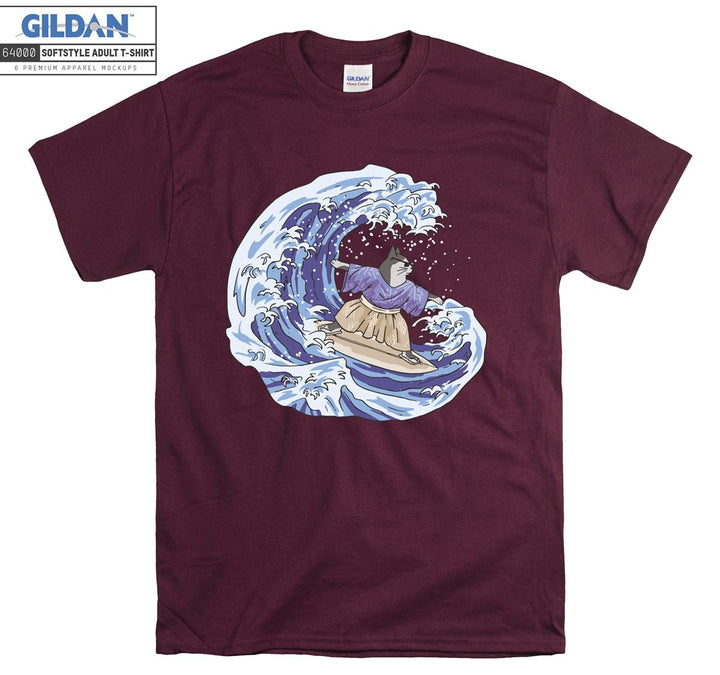 Surfing Kimono Cat T-shirt