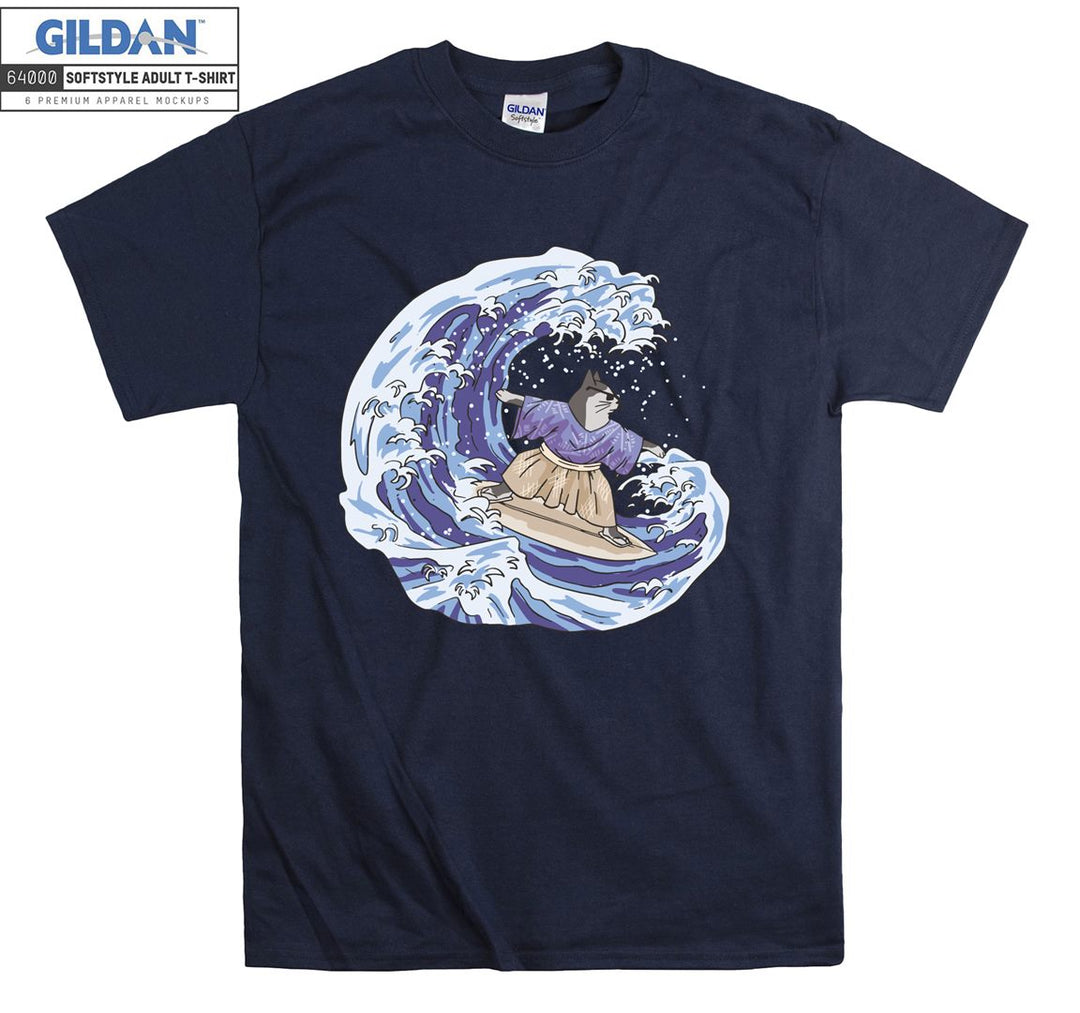 Surfing Kimono Cat T-shirt