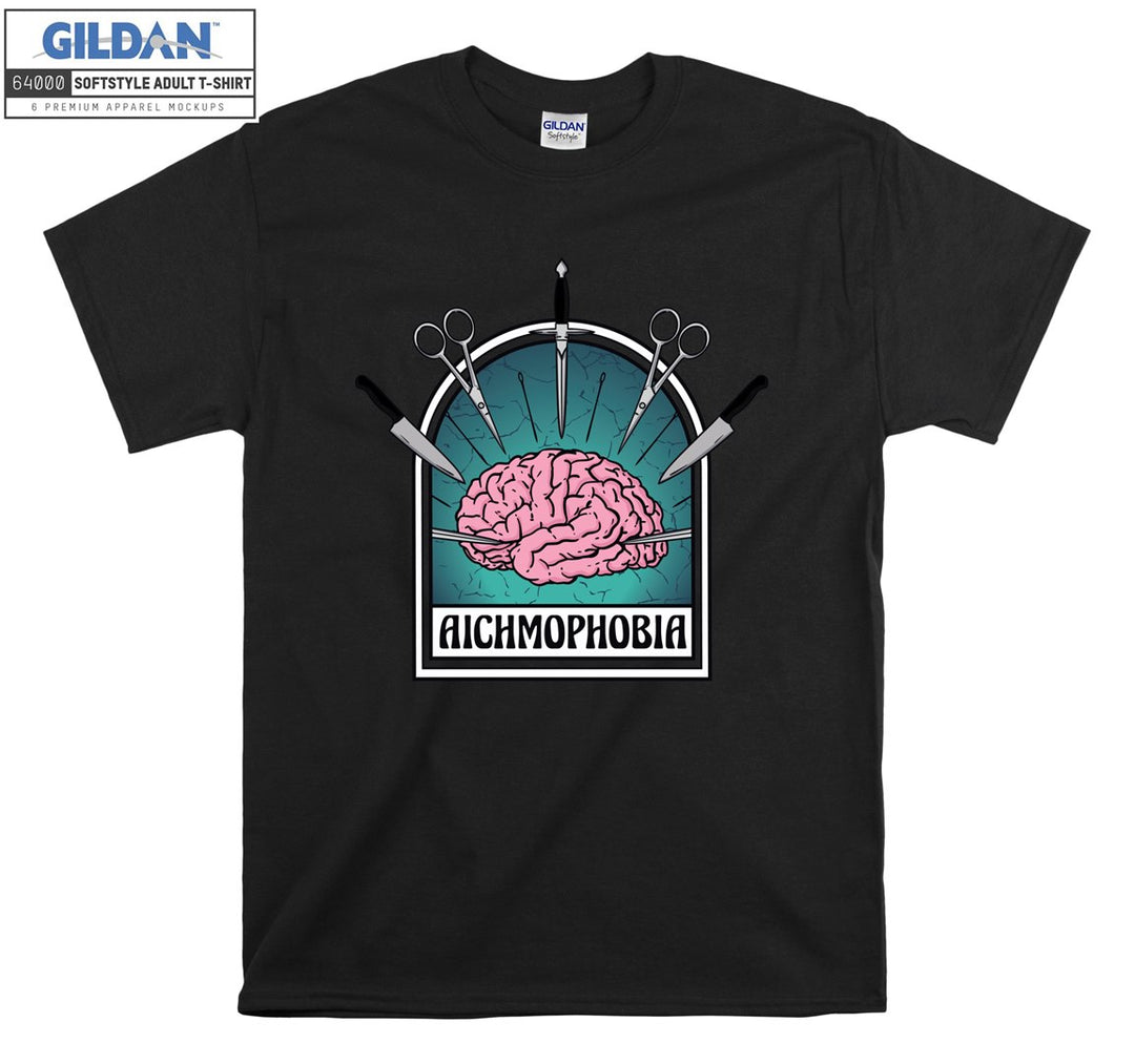 Aichmophobia funny figure brain T-shirt