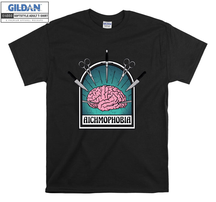 Aichmophobia funny figure brain T-shirt