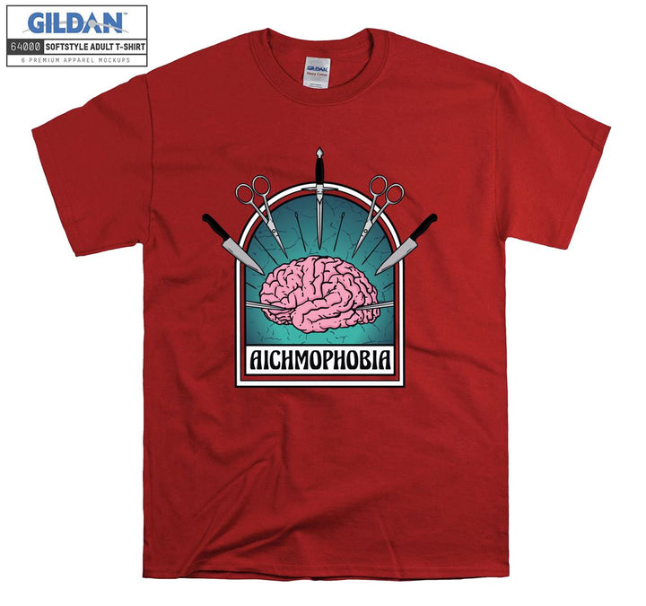 Aichmophobia funny figure brain T-shirt