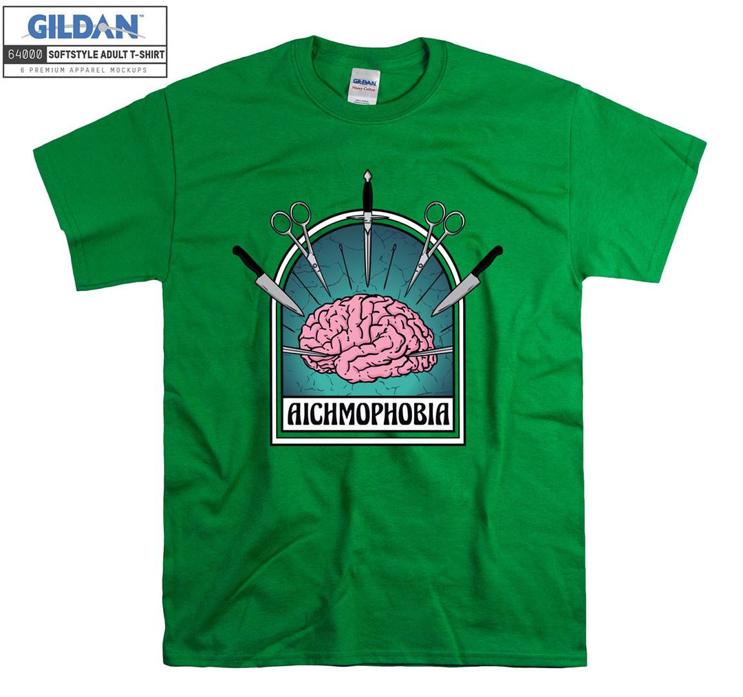 Aichmophobia funny figure brain T-shirt