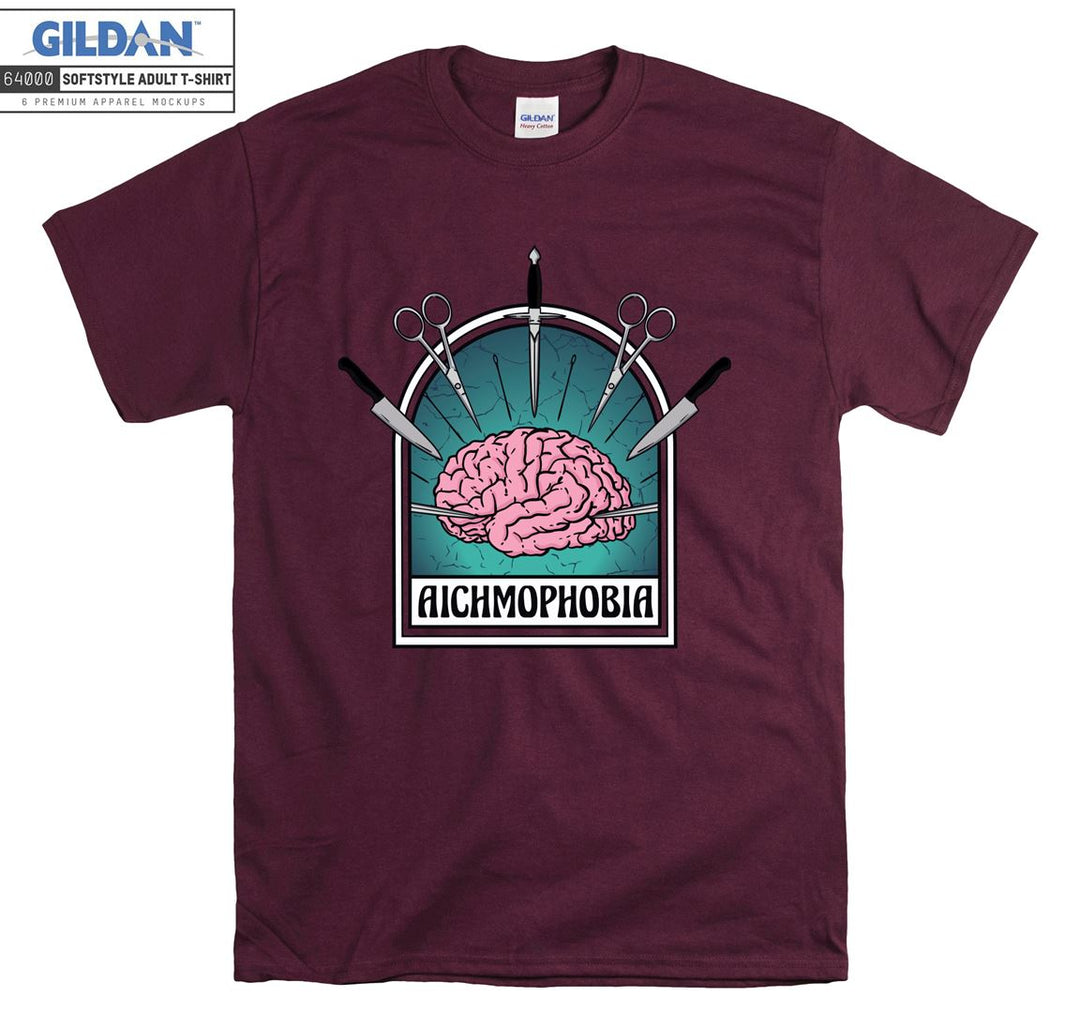 Aichmophobia funny figure brain T-shirt