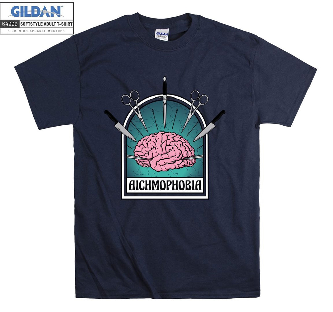 Aichmophobia funny figure brain T-shirt