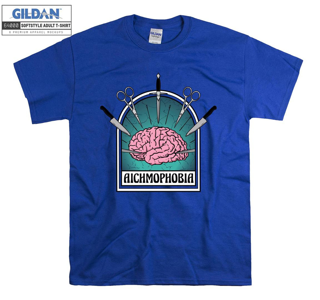 Aichmophobia funny figure brain T-shirt