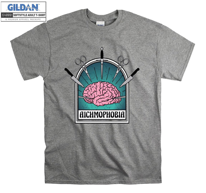 Aichmophobia funny figure brain T-shirt