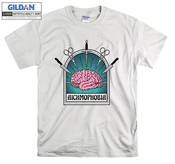 Aichmophobia funny figure brain T-shirt