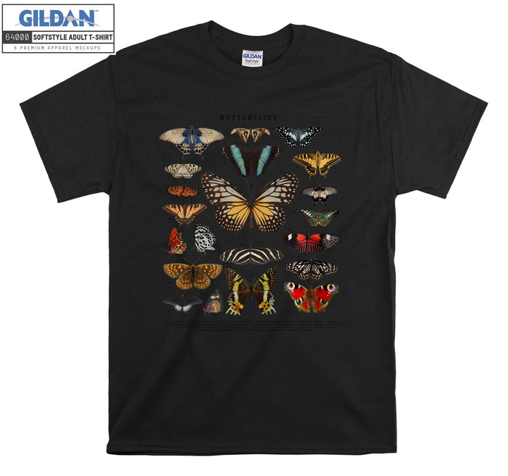 Different Butterflies In Many Colors T-shirt