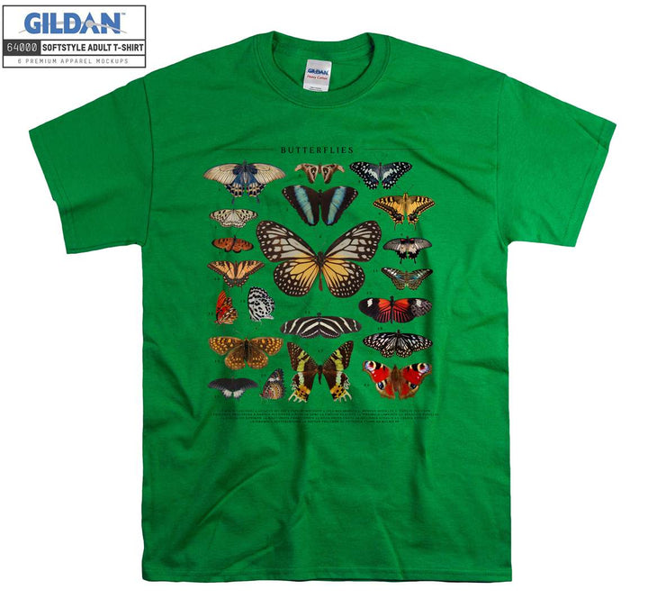 Different Butterflies In Many Colors T-shirt