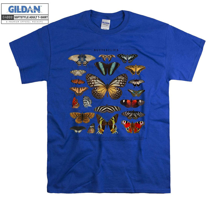 Different Butterflies In Many Colors T-shirt