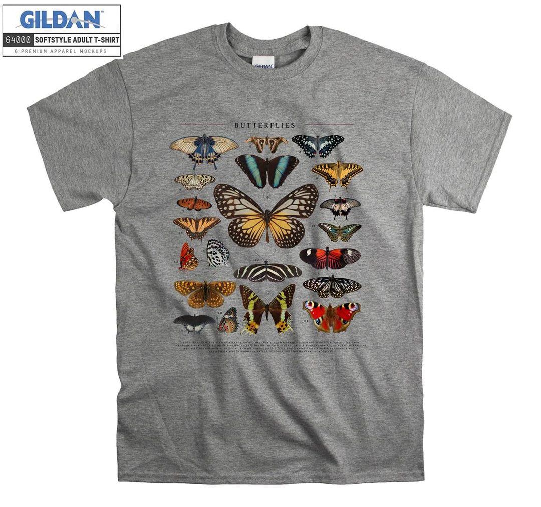 Different Butterflies In Many Colors T-shirt