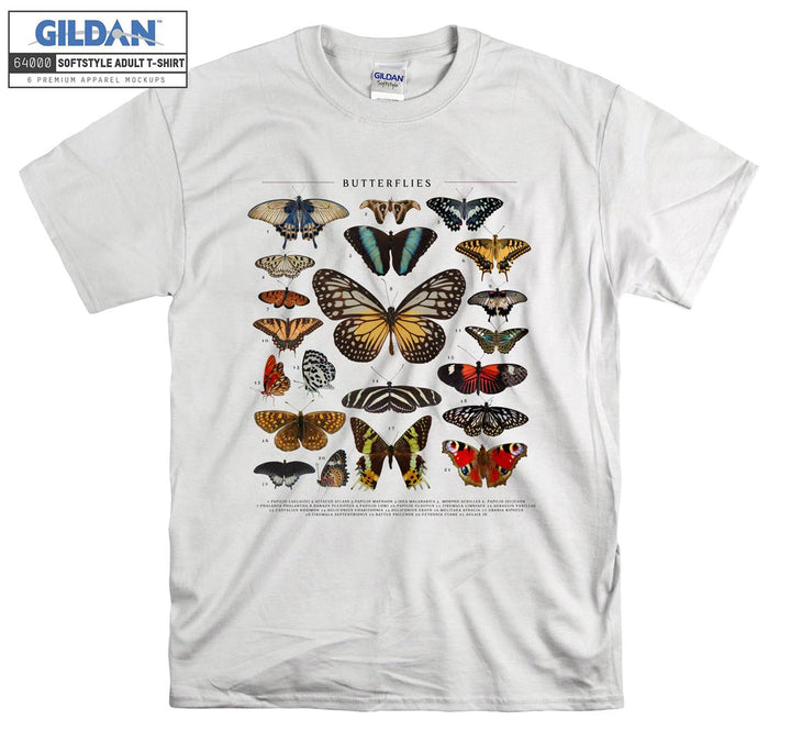 Different Butterflies In Many Colors T-shirt