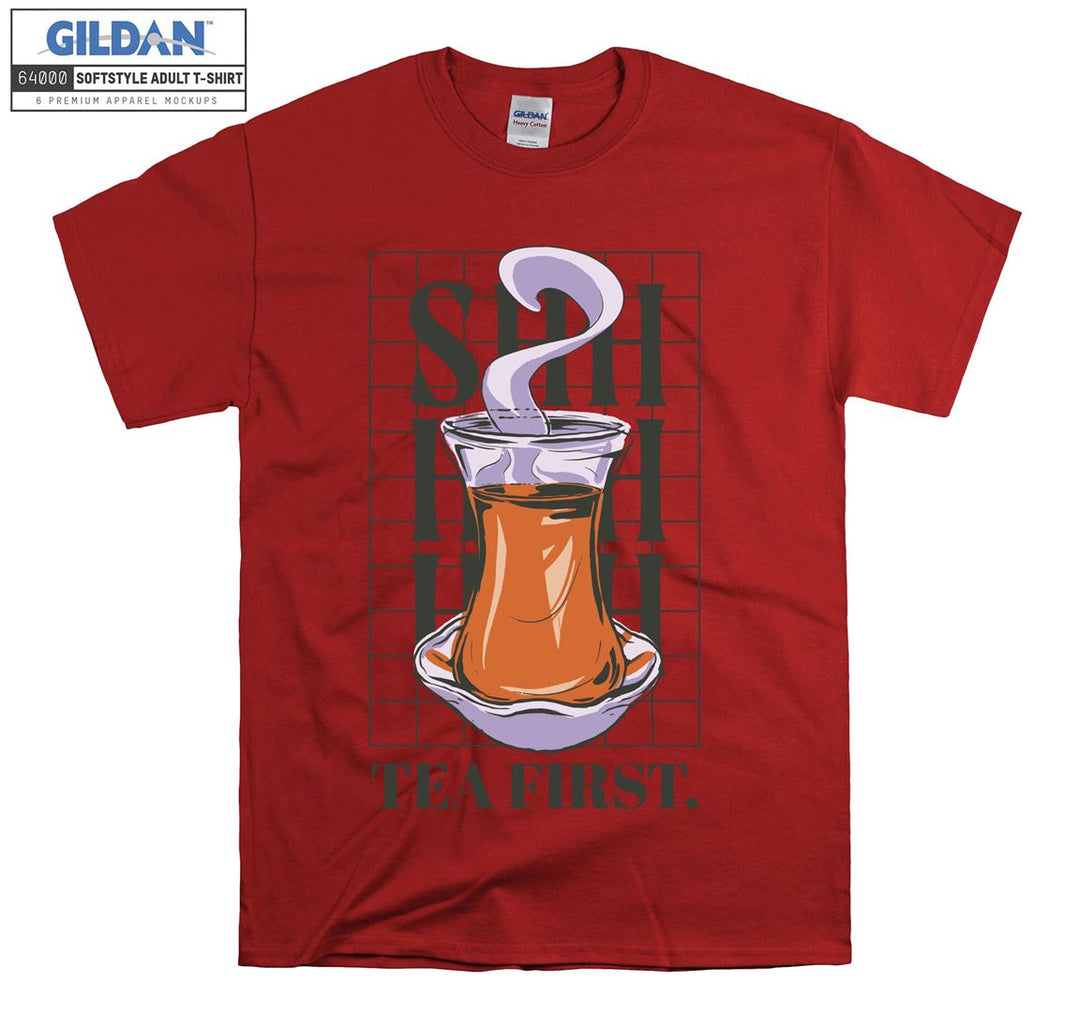 Shhhhh Tea First Turkish figure T-shirt