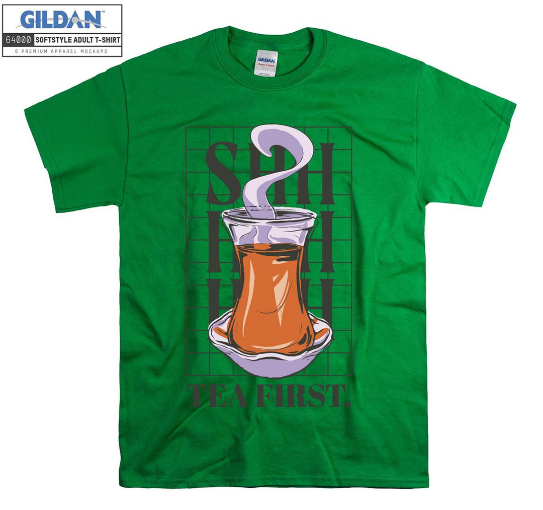 Shhhhh Tea First Turkish figure T-shirt