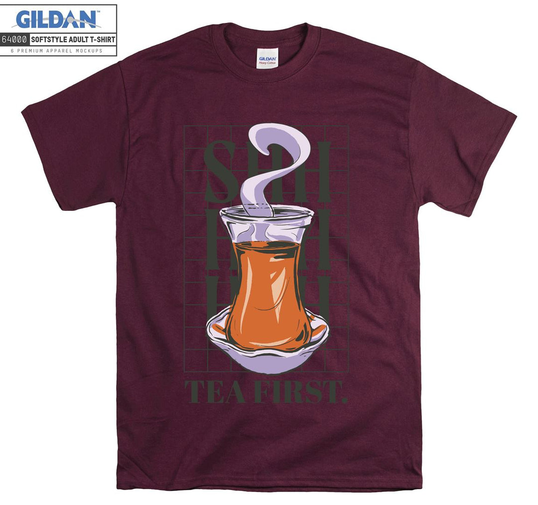 Shhhhh Tea First Turkish figure T-shirt