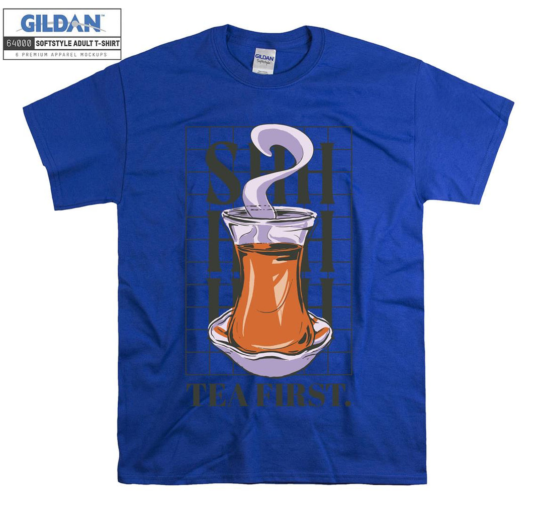 Shhhhh Tea First Turkish figure T-shirt