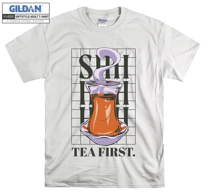 Shhhhh Tea First Turkish figure T-shirt