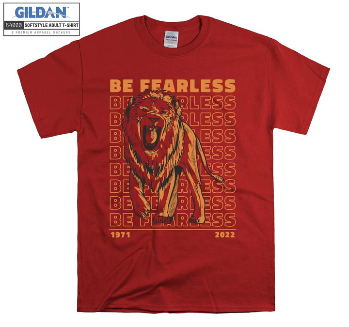 Be Fearless Orange Lion Standing T-shirt