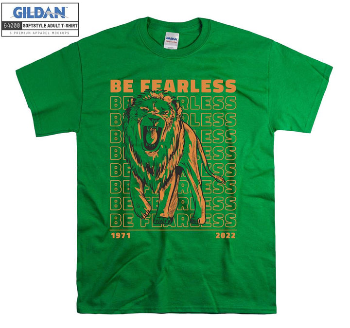 Be Fearless Orange Lion Standing T-shirt