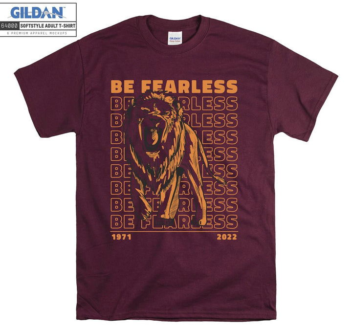 Be Fearless Orange Lion Standing T-shirt