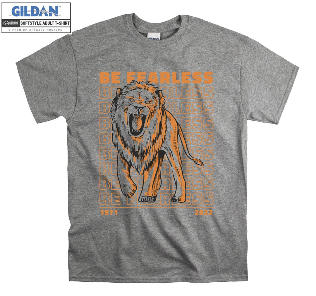 Be Fearless Orange Lion Standing T-shirt