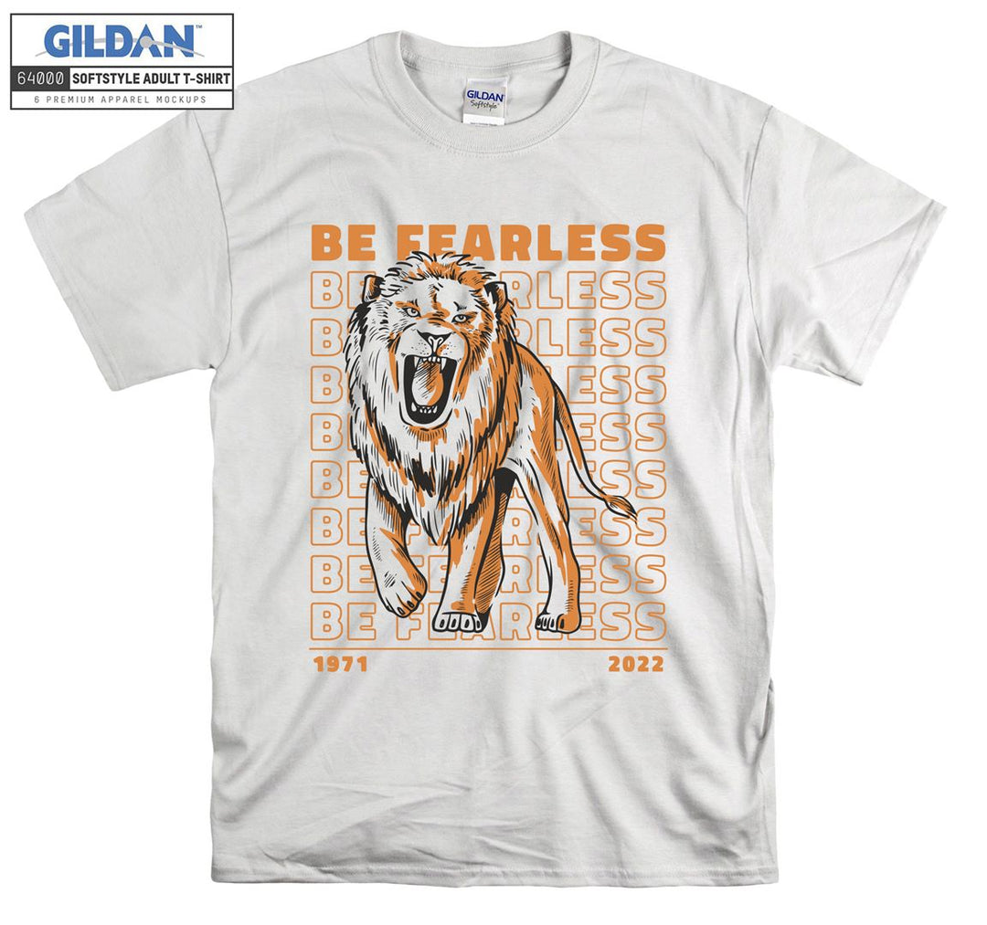 Be Fearless Orange Lion Standing T-shirt