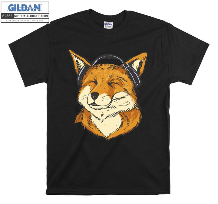 Happy Fox Listening to Music T-shirt