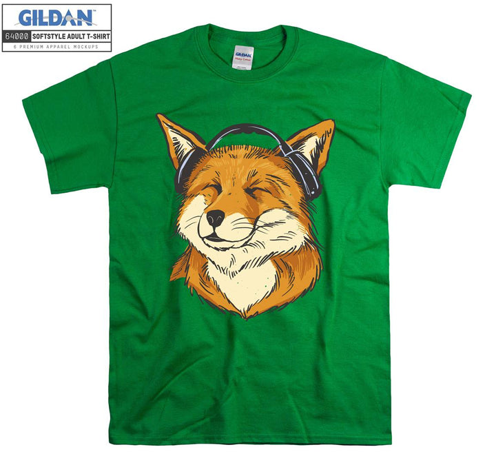 Happy Fox Listening to Music T-shirt