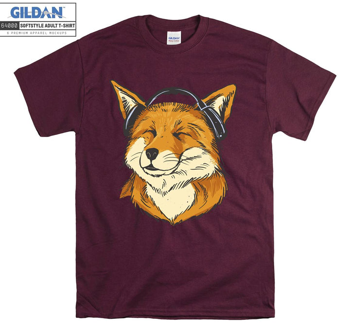 Happy Fox Listening to Music T-shirt