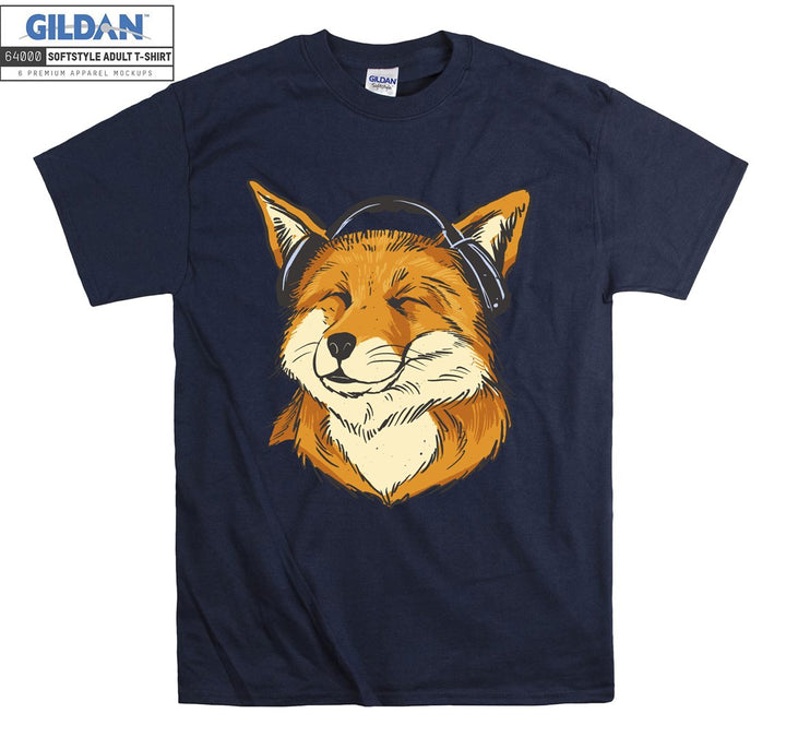 Happy Fox Listening to Music T-shirt