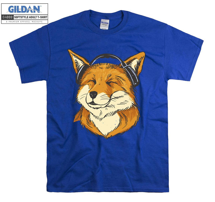 Happy Fox Listening to Music T-shirt