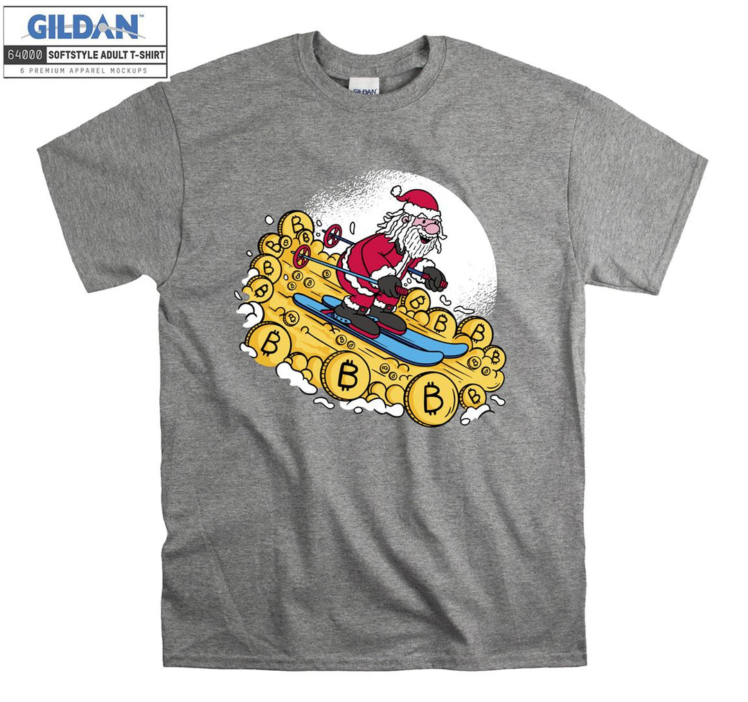 Funny Cartoon Noel Bitcoin Christmas T-shirt