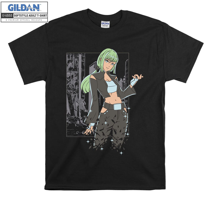 Green Hair Anime Girl T-shirt