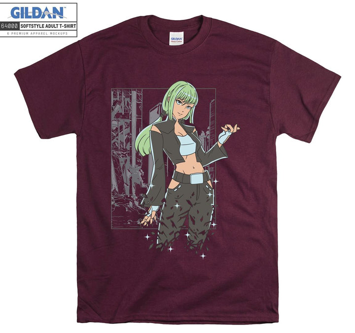 Green Hair Anime Girl T-shirt