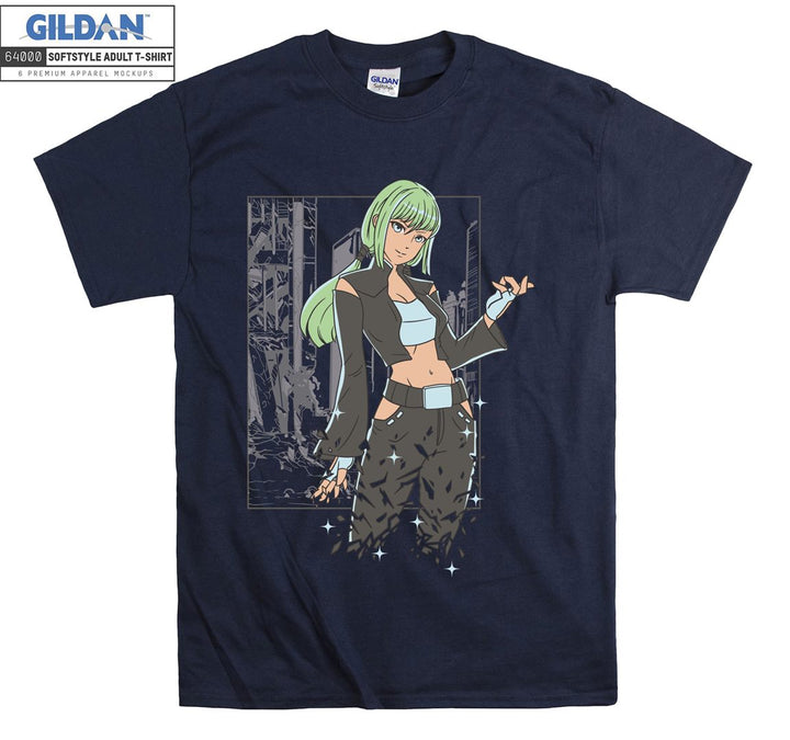 Green Hair Anime Girl T-shirt