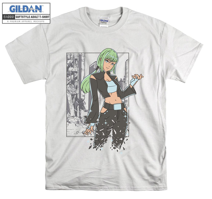 Green Hair Anime Girl T-shirt