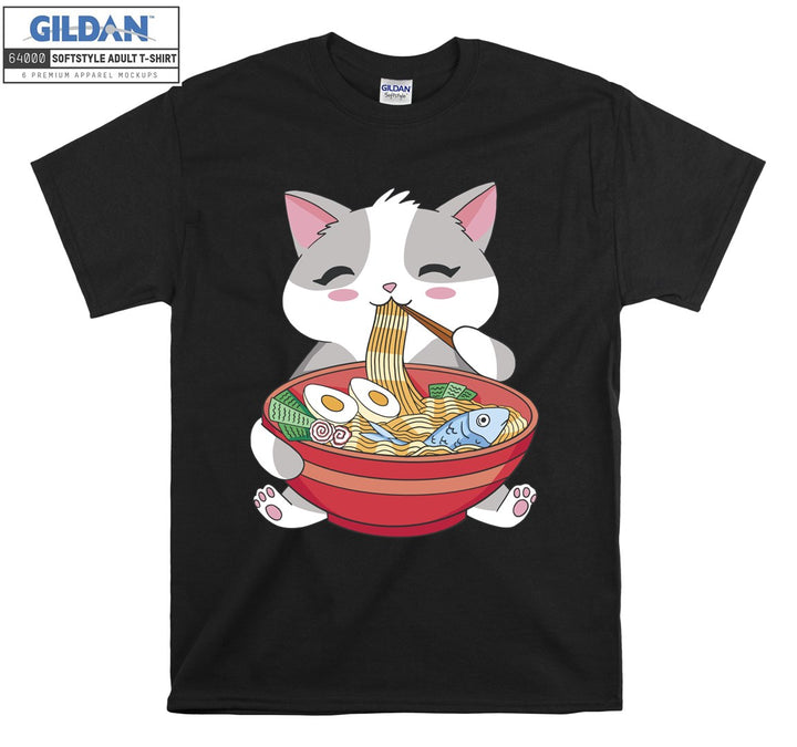 Ramen Cat Kitten Japanese T-shirt