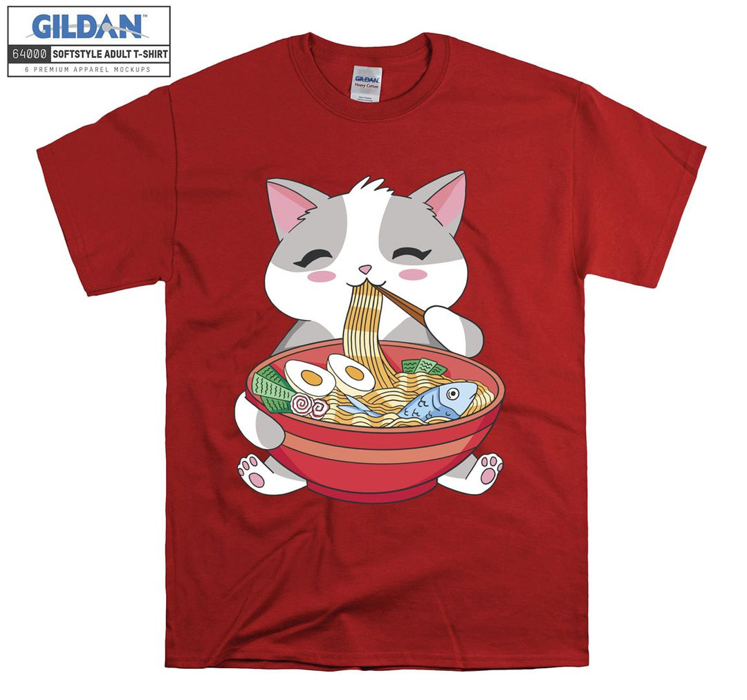 Ramen Cat Kitten Japanese T-shirt