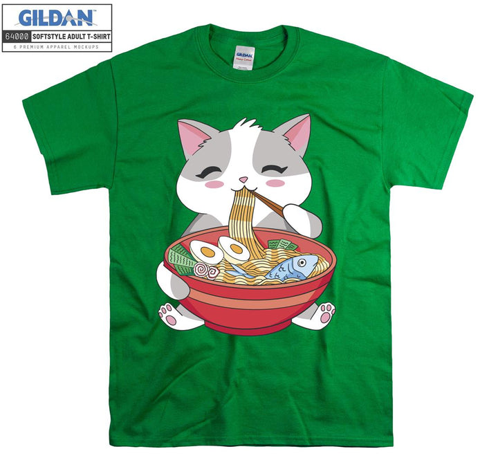 Ramen Cat Kitten Japanese T-shirt