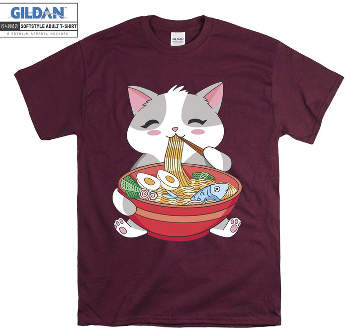 Ramen Cat Kitten Japanese T-shirt