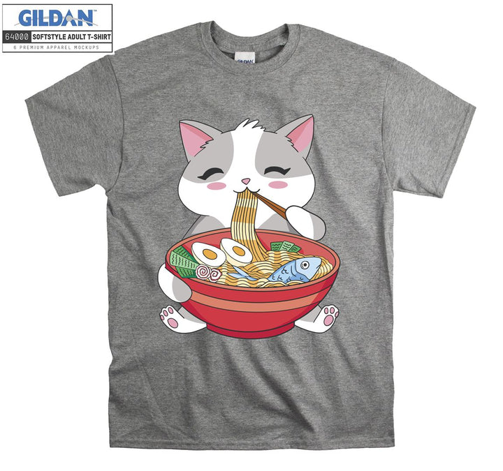Ramen Cat Kitten Japanese T-shirt