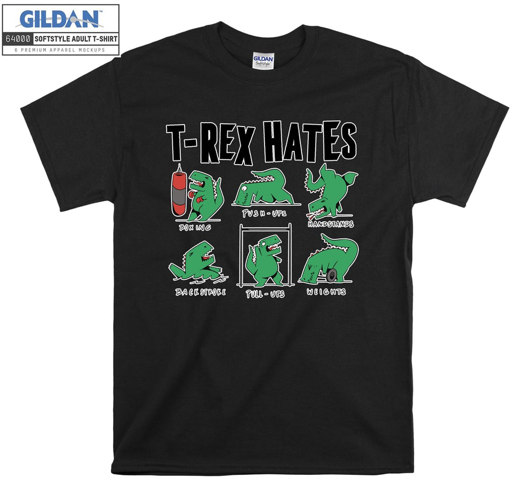 T-Rex Hates Doing Sport T-shirt