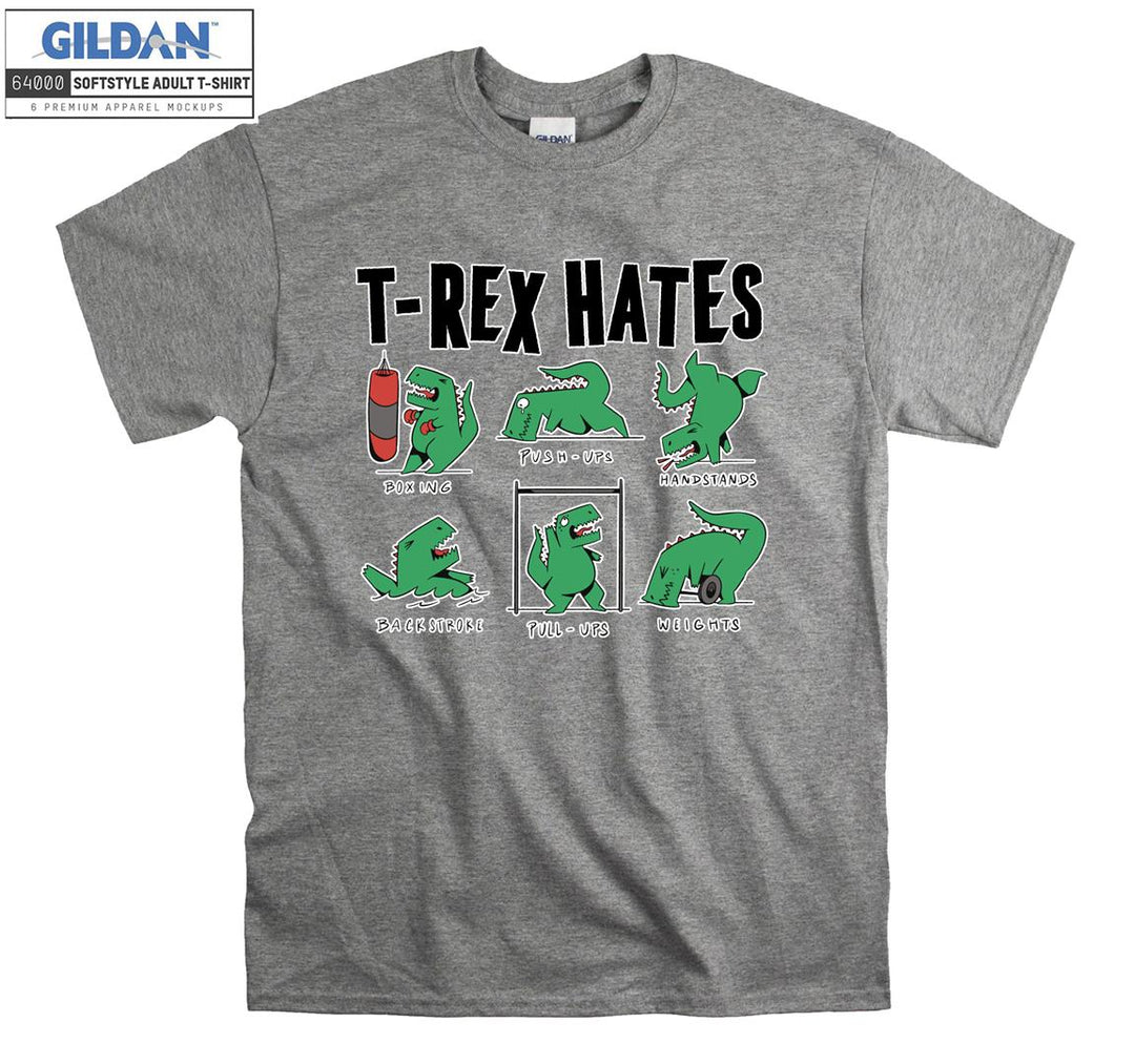 T-Rex Hates Doing Sport T-shirt