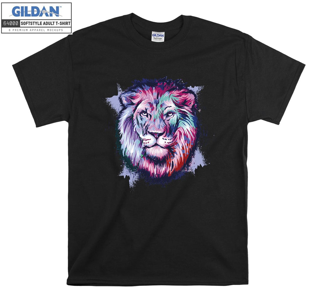 Angry Lion Color Background T-shirt