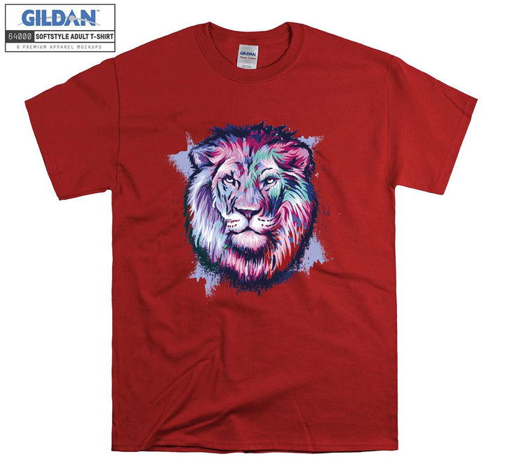 Angry Lion Color Background T-shirt