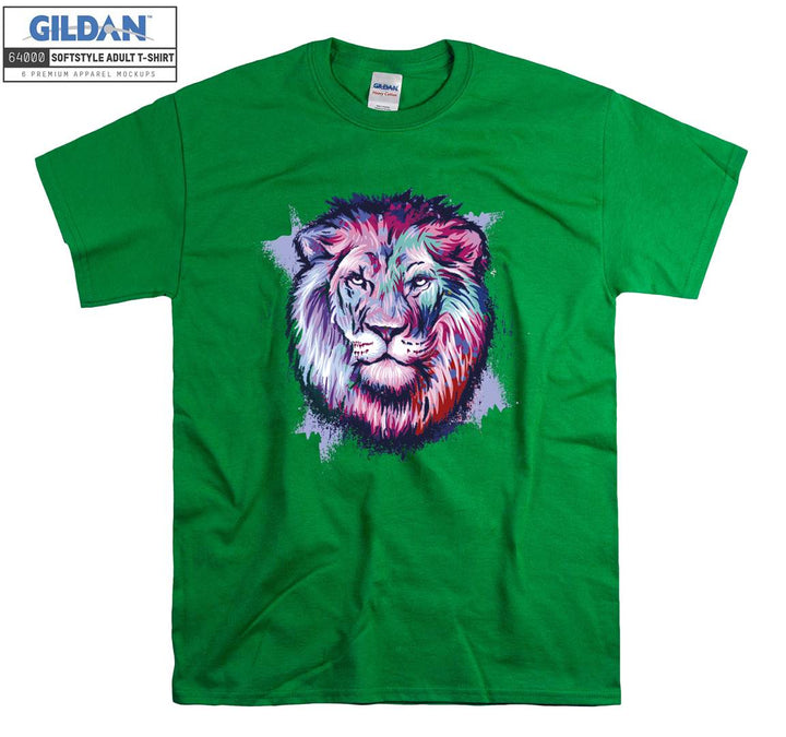 Angry Lion Color Background T-shirt