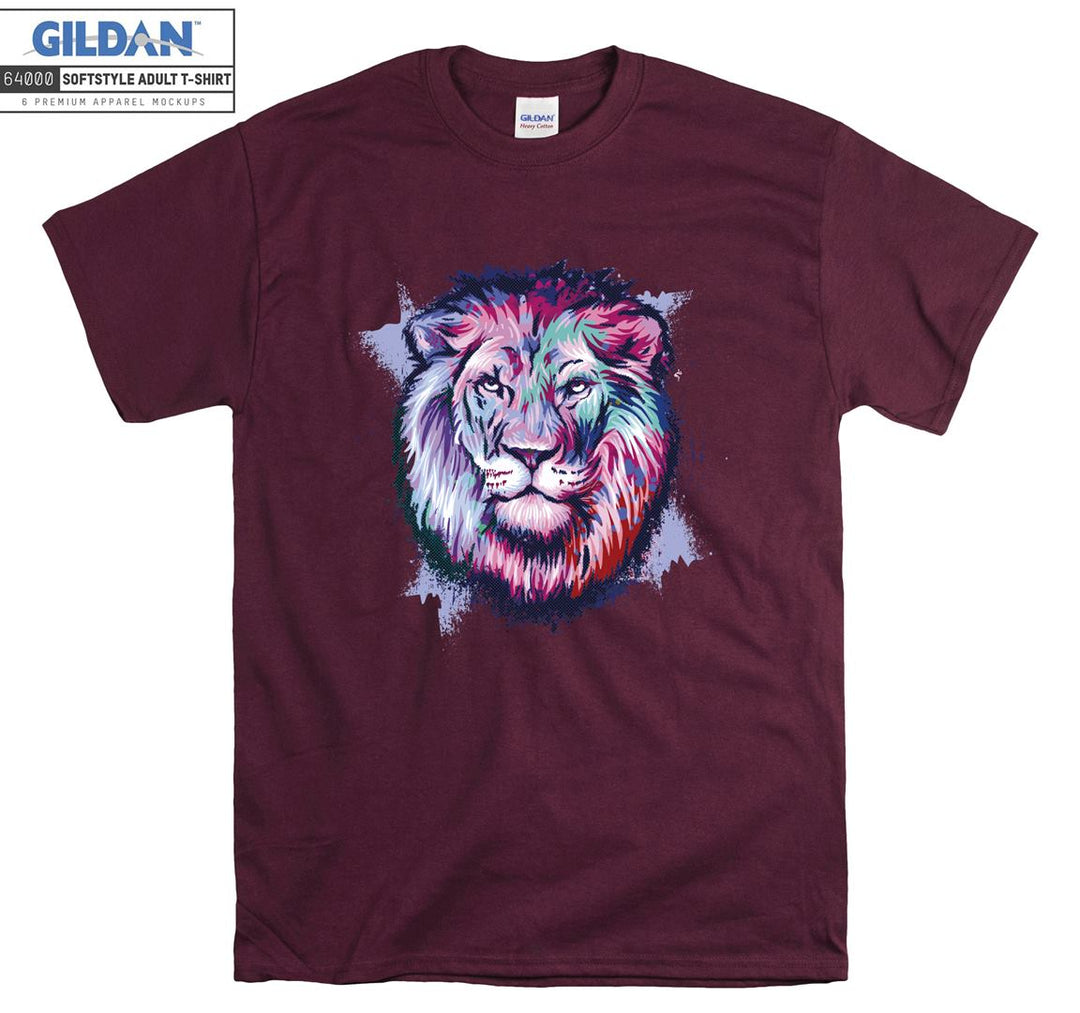 Angry Lion Color Background T-shirt