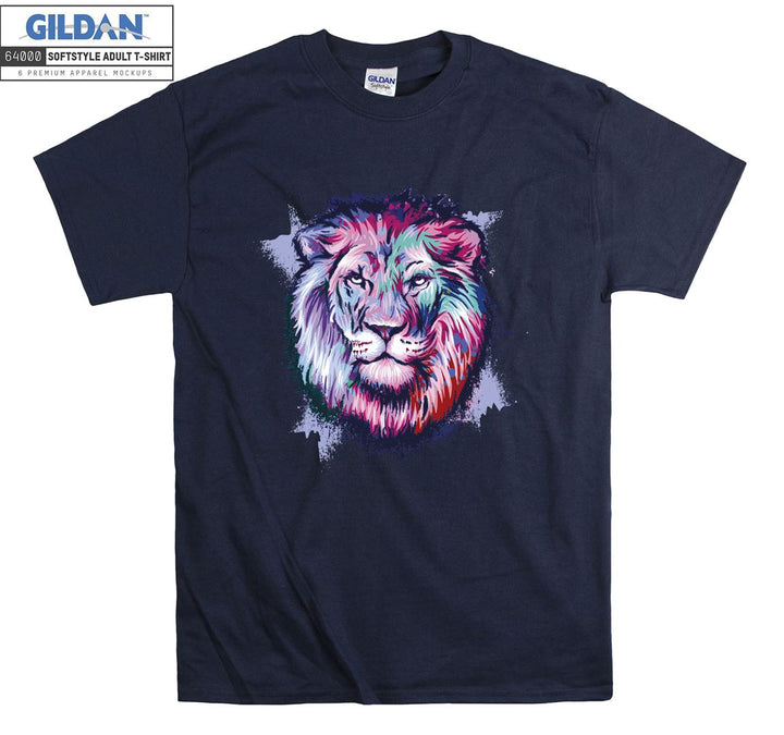 Angry Lion Color Background T-shirt