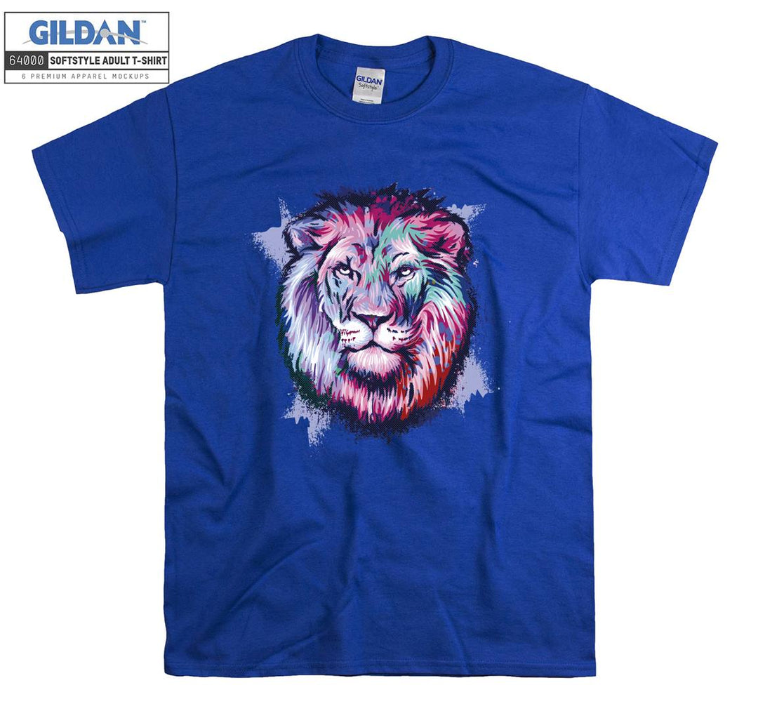 Angry Lion Color Background T-shirt